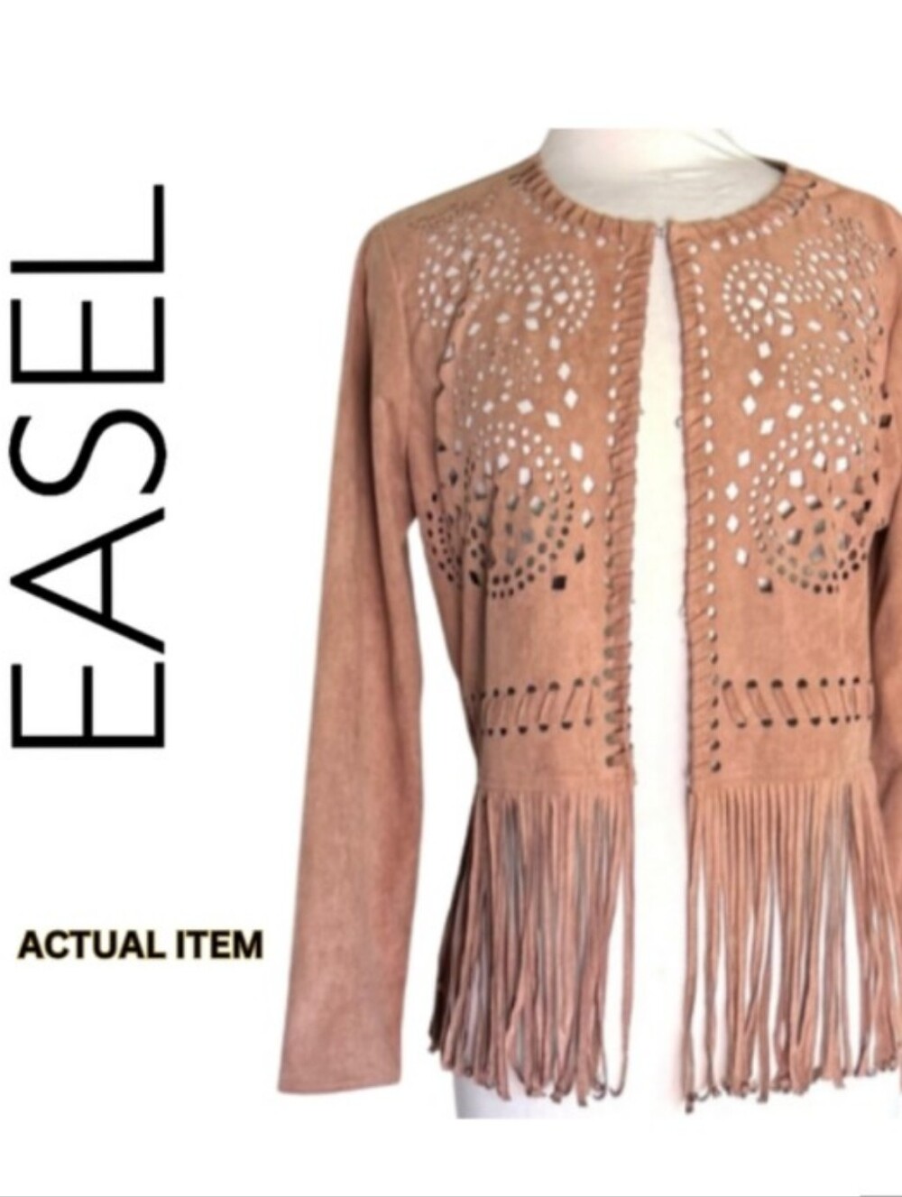 Easel Soft & Lux Suede Jacket In Dusty Rose Oversized Small Medium